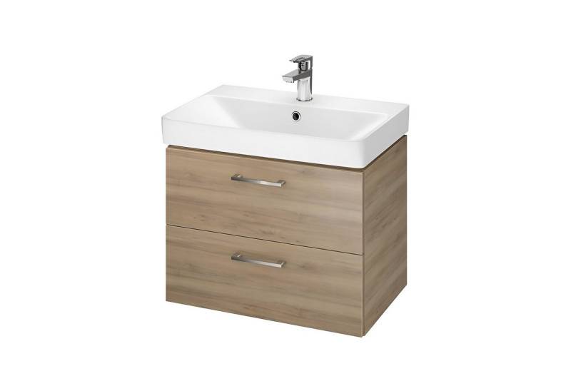 KOLMAN Waschbeckenunterschrank Badmöbel Set LARA MILLE SLIM 60 Badezimmerschrank mit Schubladen & Keramikwaschbecken von KOLMAN