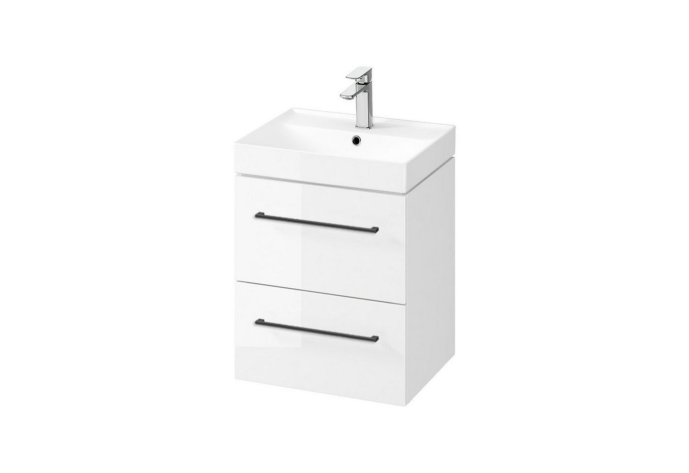 KOLMAN Waschbeckenunterschrank Badmöbel Set LARGA 50 Badezimmerschrank mit Schubladen & Keramikwaschbecken von KOLMAN