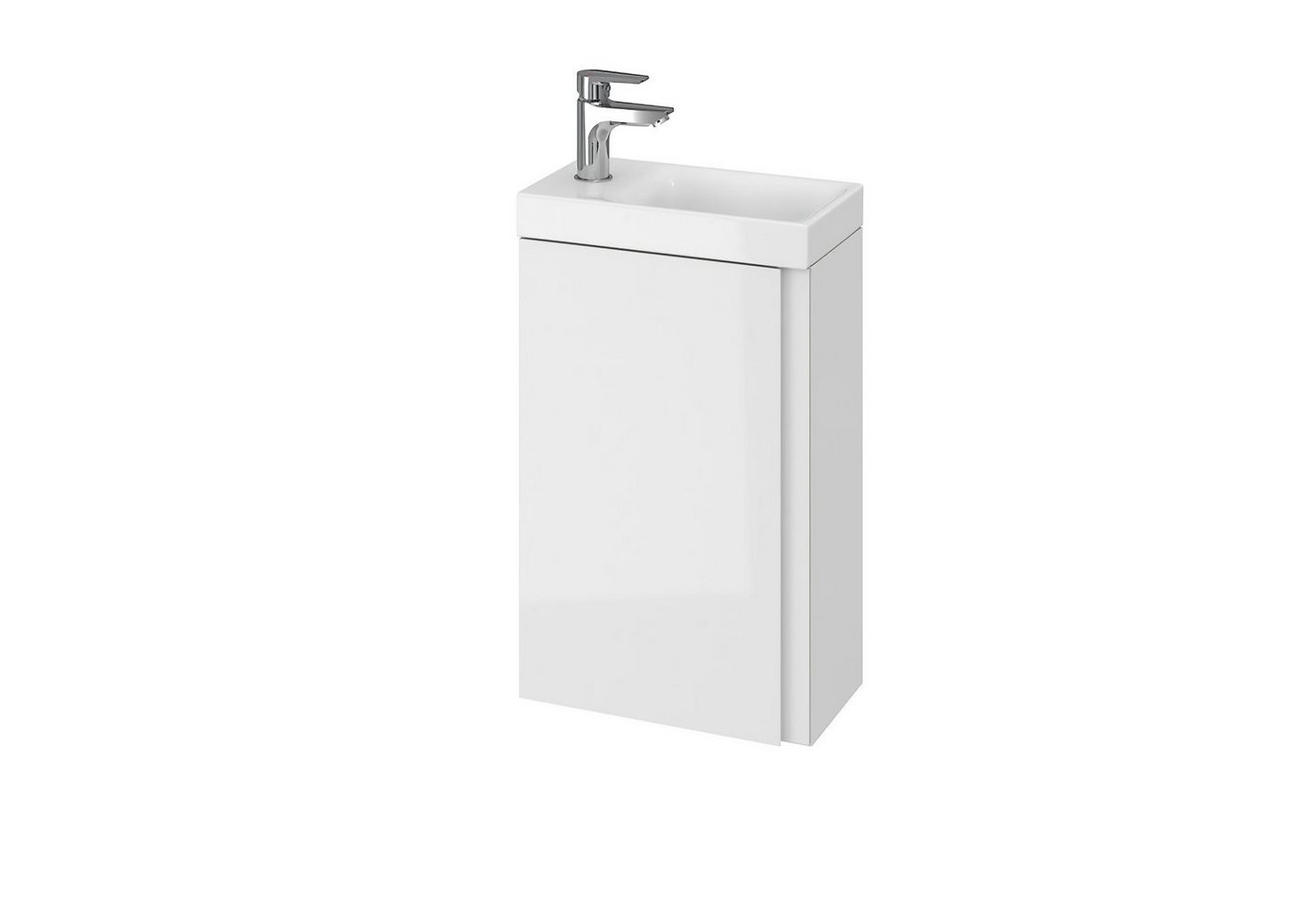 KOLMAN Waschbeckenunterschrank Badmöbel Set MODUO 40 Badezimmerschrank (160x40x34) mit Türen & Keramikwaschbecken von KOLMAN