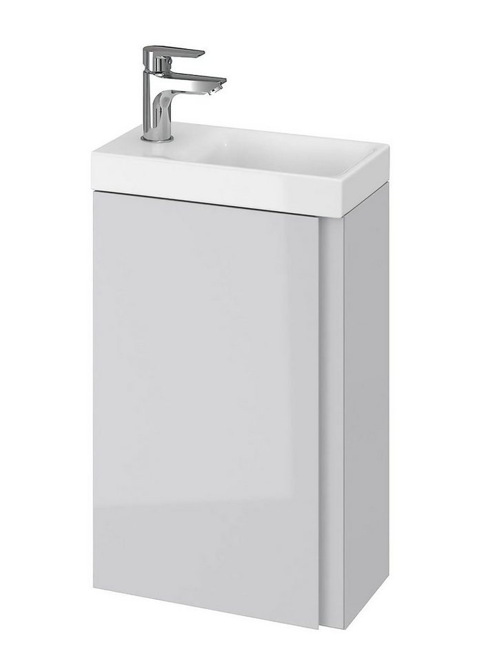KOLMAN Waschbeckenunterschrank Badmöbel Set MODUO 40 Badezimmerschrank (160x40x34) mit Türen & Keramikwaschbecken von KOLMAN