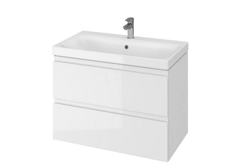 KOLMAN Waschbeckenunterschrank Badmöbel Set MODUO 80 Badezimmerschrank mit Schubladen & Keramikwaschbecken von KOLMAN