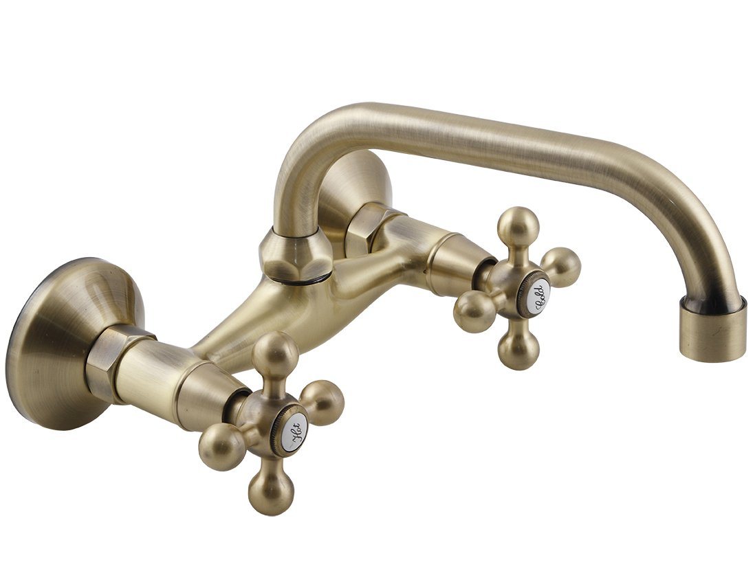 KOLMAN Waschtischarmatur Wasserhahn Wand STILO Mischbatterie für Badezimmer in Antik Messing KOLMAN Waschtischarmatur Wasserhahn Wand STILO Mischbatterie für Badezimmer in Antik Messing von KOLMAN