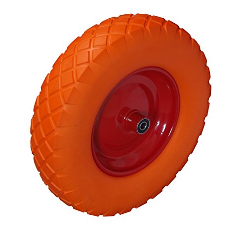 Sackkarren Schubkarren Rad Vollgummi Ersatzrad 4.80/4.00-8 (Rad orange 400mm Achsloch 12mm) von Kolor