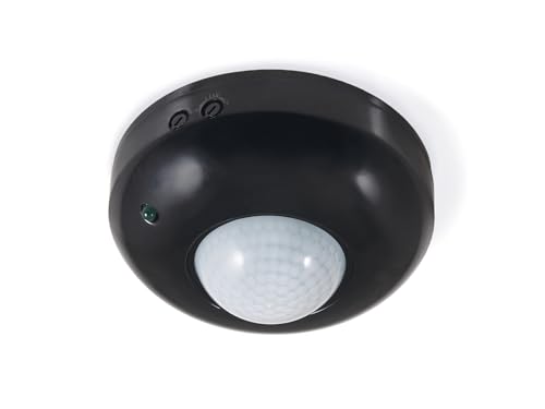 KOLORENO - Bewegungsmelder CP-8C - Sicher und energieeffizient Multifunktional und Robust - Bewegungsdetektor - Aufputzmontage 360° - Schwarz - Φ115x55mm von KOLORENO