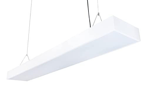 KOLORENO Ena Deckenleuchte Hängelampe für Decken - LED Deckenlampe 50W -Deckenleuchte - Lampe - Weiß - Hängeleuchte Neutralweiß (4500K) - 1200x200x70mm - Deckenlampe LED von KOLORENO