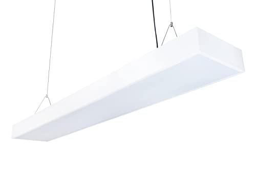 KOLORENO Ena Deckenleuchte Hängelampe für Decken - LED Deckenlampe 50W - LED Deckenleuchte - LED Lampe - Weiß - Hängeleuchte Neutralweiß (4500K) - 1200x200x70mm - Deckenlampe LED von KOLORENO