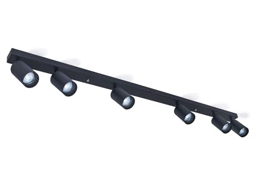 KOLORENO Halogen-Anbauleuchte Viki - Aufbauleuchte Wand und Decke - Aufbauleuchte Aufbaustrahler GU10 - Aufbauleuchte Strahler Lampe x6 - Deckenstrahler aus Metall - Schwarz, 1200 x 164 x 45 mm KOLORENO Halogen-Anbauleuchte Viki - Aufbauleuchte Wand und Decke - Aufbauleuchte Aufbaustrahler GU10 - Aufbauleuchte Strahler Lampe x6 - Deckenstrahler aus Metall - Schwarz, 1200 x 164 x 45 mm von KOLORENO