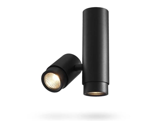 KOLORENO - LED-Halogen-Anbauleuchte - Kompakte Leuchte Otto - Bewegliches und Rund - Modernität und Funktionalität - Einstellbarer Lichtwinkel - Schwarz - Φ60x100(H) mm von KOLORENO