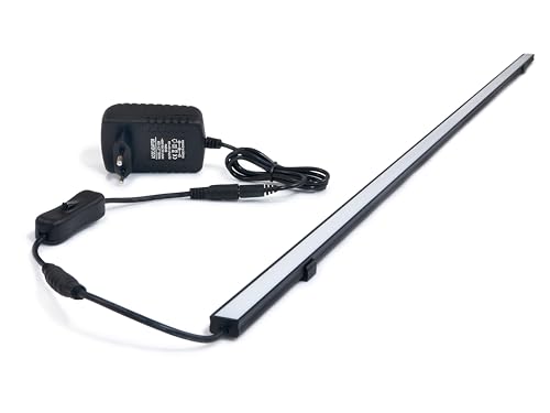 KOLORENO - LED - LED Lampe - Küche, LED Leiste, Unterschrank Beleuchtung Küche - Unterschrank, Küchenlampe, Lampe - Flach - Netzteil, Kabel - 12W, 100 cm, Neutralweiß 4500K - Schwarz von KOLORENO