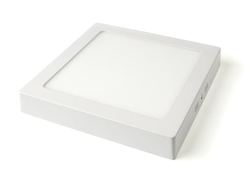 KOLORENO LED Leistungsstarke Beleuchtung Classic 18W - Quadratisches LED-Panel für Einbaumontage - Ladenlampe - Aufputz-LED-Panel - Neutralweiß (4500K) - Weiß - 225x225x30mm von KOLORENO