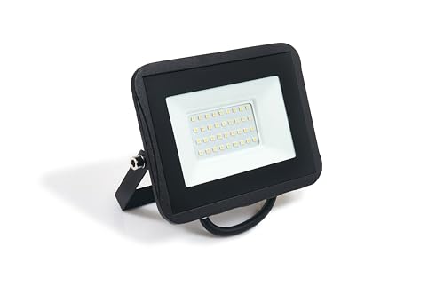 KOLORENO LED Strahler - LED Strahler Außen - Flutlicht Flutlichtstrahler - 30W - Warmweiß (3000K) - Außenstrahler für Hinterhof, Auffahrt, Türen, Garage, Flur, Garten - Schwarz - 27x149x112mm von KOLORENO