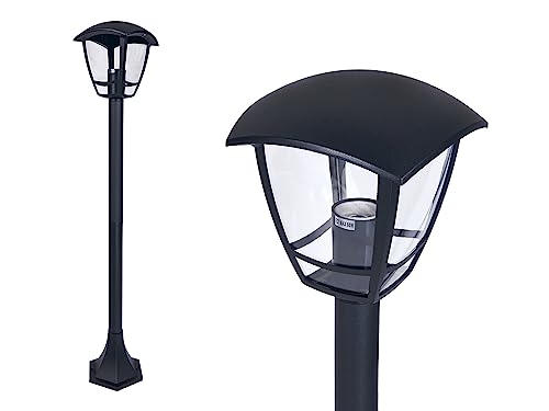 KOLORENO Niko Gartenlampe 60 W - LED Standleuchte - LED E27 Lampe - Schwarz - Dekorative Stehlampe - LED-Außenlampe - Elegante Gartendekoration - Garten- und Straßenbeleuchtung - 100 cm von KOLORENO