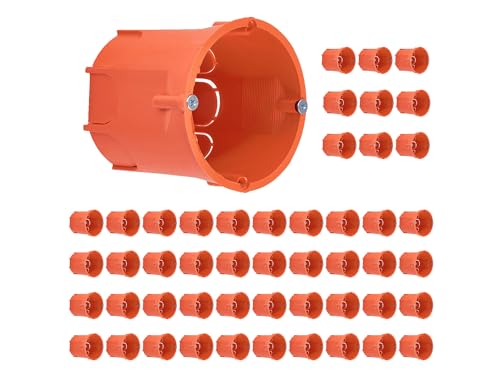 KOLORENO Set: Unterputzdose fi:60 für Gipskarton - 50 Stück - Langlebig und zuverlässig - Widerstandsfähig gegen Verschleißerscheinungen - Einfache und sichere Montage - 68x64mm von KOLORENO