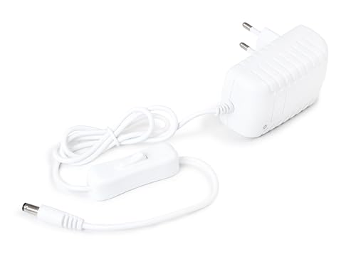 LED-Steckernetzteil 12V 24W 2A – Mit Schalter – Netzteil für LED-Streifen, Audio-Geräte, Elektronische Geräte – IP20 – Passive Kühlung – 82 x 50 x 34 [mm] (weiß) von KOLORENO