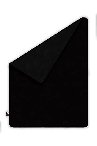 KOLTER Wendedecke unifarbene Kuscheldecke Classic Line (Schwarz) von KOLTER