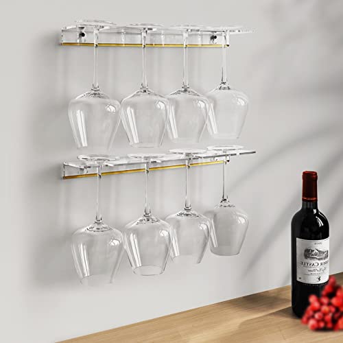 KOLYMAX 2 Pcs Clear Wine Glass Holder Wall Mounted, Acrylic Wall Bar Shelf, Floating Bar Shelves for Wine Bottles KOLYMAX 2 Pcs Clear Wine Glass Holder Wall Mounted, Acrylic Wall Bar Shelf, Floating Bar Shelves for Wine Bottles von KOLYMAX
