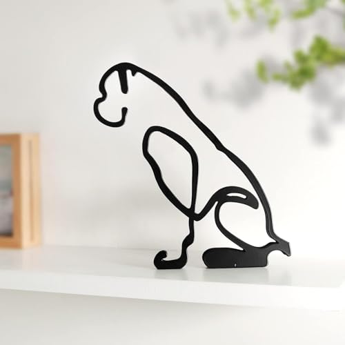 KOLYMAX Metall Hund Minimalistische Kunst Wandskulptur Moderne Minimalistische Heimdekoration Schwarz von KOLYMAX