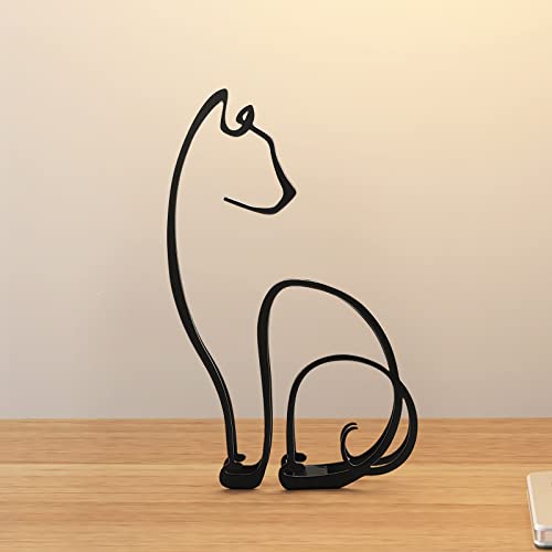 KOLYMAX Minimalistische Kunstskulptur – schöne Metall-Elemente für Hund und Katze, einfach, personalisierbar, abstrakte Linienzeichnung, Kunst, Handwerk, Wanddekoration, geeignet für Zuhause, von KOLYMAX