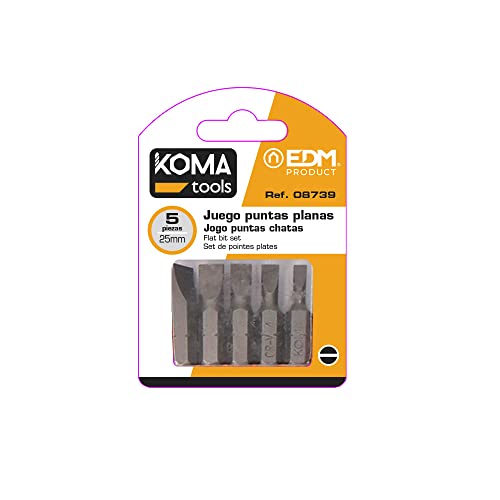 KOMA TOOLS 08739 Flachspitzen 1 4, 5 Stück silberfarben, 25 mm von KOMA TOOLS