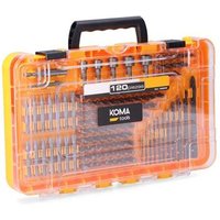 Koma Tools - Koffer mit einem 120-teiligen Satz Schrauberbits und Bohrer in verschiedenen Größen von KOMA TOOLS