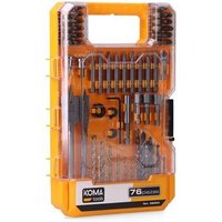 Koma Tools - Kompakter Koffer mit einem 76-teiligen Satz Schrauberbits und Bohrer in verschiedenen Größen von KOMA TOOLS