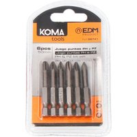 Satz mit 6 Bits koma - Kreuzschlitz und Pozidriv - 50mm - 08741 von KOMA TOOLS