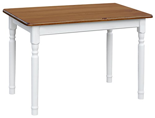 k koma Esstisch 120x70cm Küchentisch Tisch MASSIV Kiefer Holz weiß Honig Landhausstil NEU (Eiche) von k koma