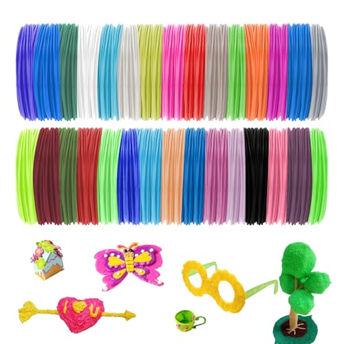 KOMABLEN 3D Stift PLA Filament 1.75mm, 30 Farben 3D Drucker Filament je 5 M, Nachfüllpacks Filament-3D-Druckmaterialien, 3D Stift Zubehör Filament für Kinder und Erwachsene von KOMABLEN
