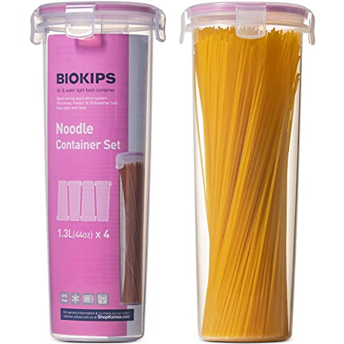 Komax Biokips Hohe Lebensmittelaufbewahrung Spaghetti-Nudel/Nudelbehälter 4 oz (2er-Set) – Luftdicht, auslaufsicher mit verschließbaren Deckeln – BPA-freier Kunststoff – Mikrowellen- von KOMAX