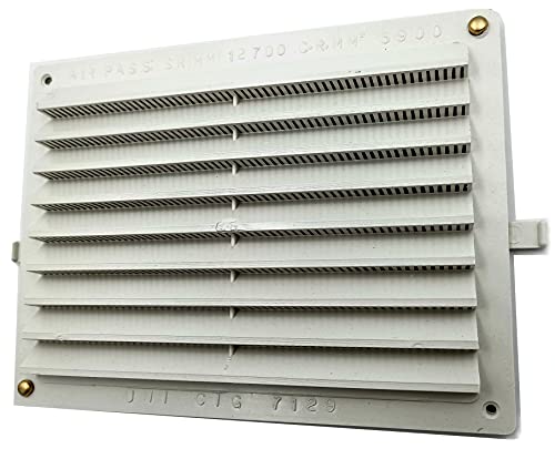 Kombi Lüftungsgitter Kunststoff Verstellbar 150 x 200 mm mit Belüftung Rechteckig Insektenschutz Weiß von Kombi