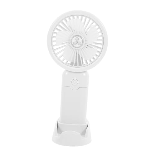 KOMBIUDA 1 Satz Handheld Mini mit USB Aufladung Einstellbar Tragbar für Büro und Zuhause Weiß Standfuß Leise und Kompakt für Unterwegs von KOMBIUDA