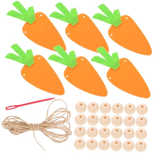 KOMBIUDA 1satz Easter Wooden Bead Garland Hübsche Hängende Dekoration Für Ostern Rustikale Karotten-Design Für Mantel Fenster Und Türen Festliche von KOMBIUDA