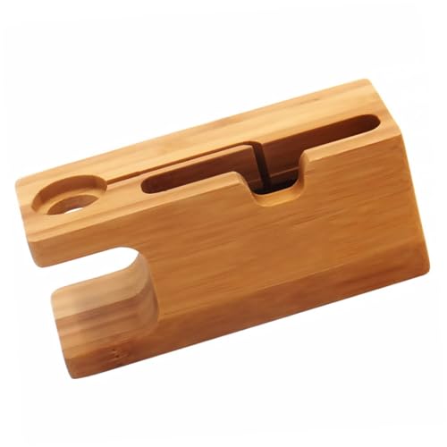 KOMBIUDA 1 Stück Ladestation Handy Uhr Dockingstation Handy Uhr Autohalterung Handy Uhr Schreibtischhalterung Handy Uhr Wohnzimmerhalterung Telefonhalter Uhrenregal Bambus Orange von KOMBIUDA