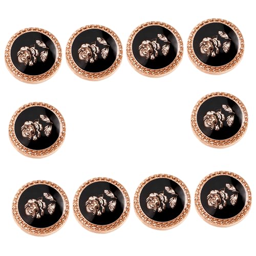 KOMBIUDA 10 Stück Teiliges Metallknöpfe Vintage Blumendekor Goldene Uniformknöpfe für Damenjacke Mantel Anzug mit Edlem Rosenmuster von KOMBIUDA