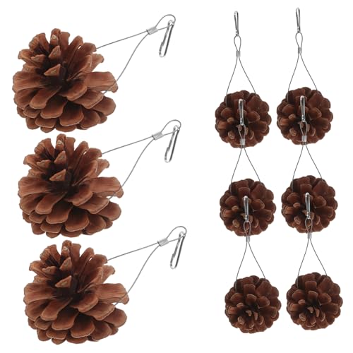 KOMBIUDA 10 Stück Teiliges Natürliches Kauspielzeug für Papageien und Vögel mit Integriertem Haken zum Aufhängen Fördert Spielerisch Beschäftigung und Gesunde Schnabelpflege im Vogelkäfig von KOMBIUDA