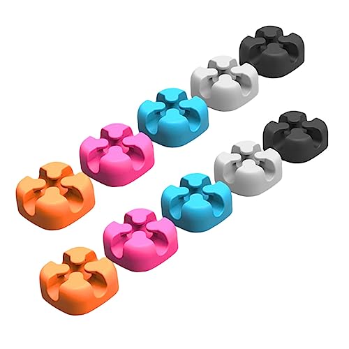 KOMBIUDA 10 Stück Teiliges Silikon Kabel Organizer Clips Selbstklebende Halter für Desktop Kabelmanagement für Aufgeräumtes Sicheres Arbeitsumfeld von KOMBIUDA
