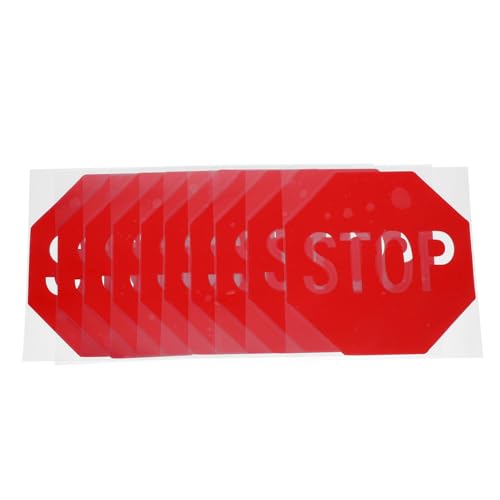 KOMBIUDA 10 Stück Teiliges Stoppschild Aufkleber Selbstklebend Wetterfest Hochsichtbar Rotes Warnschild für Straßenverkehr und in Innen Außenbereichen Starke Haftung Vielseitig Einsetzbar von KOMBIUDA
