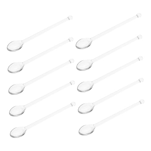 KOMBIUDA 10stücke Glaslöffel Transparent Rührstäbchen Aus Glas Für Tee Kaffee Milch Eislöffel Modern Zum Mischen Von Getränken Hitzebeständig Für Zuhause Und Partys von KOMBIUDA