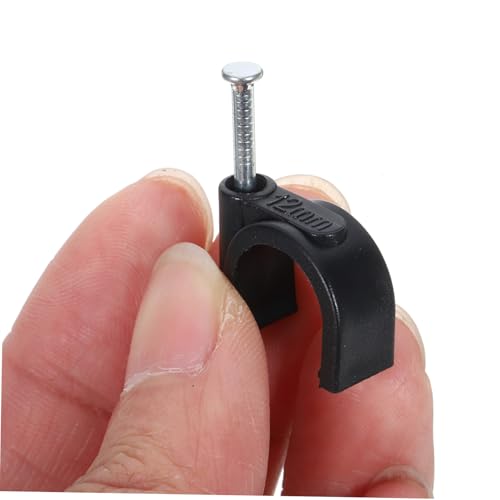 KOMBIUDA 100 Stück Halbschellen Rohrklemme mit Stahlstift Langlebige Befestigungsschelle für Rohre Stabile Rohrhalterung zur Kabel Rohrfixierung Schwarz von KOMBIUDA