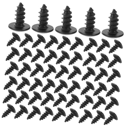 KOMBIUDA 100 Stück Mini Möbel Schrauben Metall Holzschrauben mit Tiefem Gewinde Schwarz Oxid Kohlenstoffstahl Möbelbefestiger für Heimwerker Reparatur von KOMBIUDA