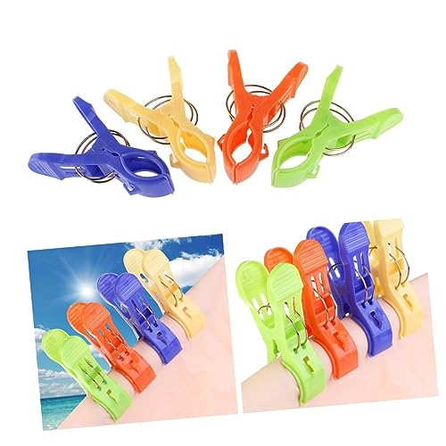 KOMBIUDA 12 STK Wäscheklammern Strandtasche Strand Tasche strandliegestuhl Strand Sessel strandfeste stranddecke strandtaschw Kleider aufhänger klamottenablage Kleiderbügel Kleiderklammern von KOMBIUDA