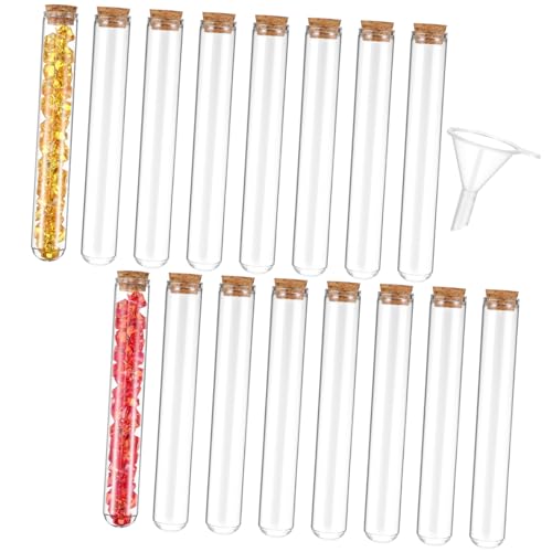 KOMBIUDA 16 Stück Teiliges Glas testrohr Korkverschluss und Trichter Transparente Reagenzgläser für Wissenschaftliche Experimente DIY Wunschflaschen Süßigkeitenaufbewahrung Partydekoration KOMBIUDA 16 Stück Teiliges Glas testrohr Korkverschluss und Trichter Transparente Reagenzgläser für Wissenschaftliche Experimente DIY Wunschflaschen Süßigkeitenaufbewahrung Partydekoration von KOMBIUDA