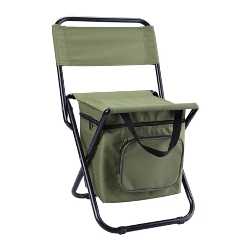 KOMBIUDA 1stück Faltbarer Angelstuhl Mit Kühltasche Und Campingstuhl Für Outdoor-aktivitäten Robust Und Für Angeln Wandern Und Camping Militärgrün von KOMBIUDA