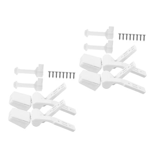 KOMBIUDA 2 Sätze Weißes Kunststoff Wc-sitz-scharnier mit Montageschrauben und Muttern Ersatz Toilette Sitzhalterung Robust und Präzise Komplettset für DIY Reparatur von KOMBIUDA