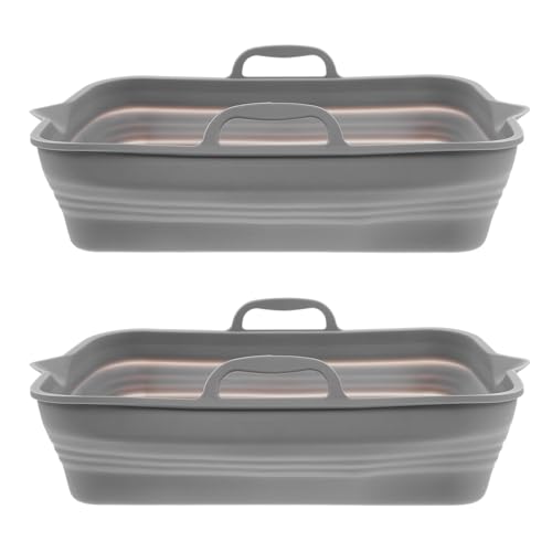 KOMBIUDA 2 Stück Antihaft Oven Tray für Air Fryer Wärmebeständig und Wiederverwendbar für Küche und Camping von KOMBIUDA