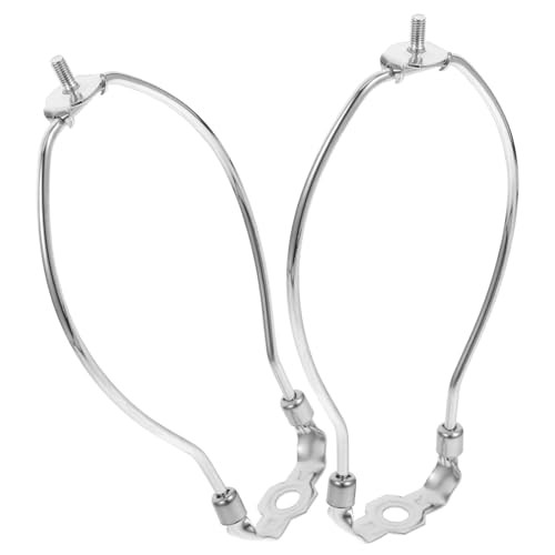 KOMBIUDA 2 Stück Lampenharfe Verstellbar Lampenschirm Halter Hornhalter mit Abnehmbarem Sattel Sockel für Tisch Stehleuchten Leichter Lampenschirmhalter mit Polierter Chromoberfläche von KOMBIUDA