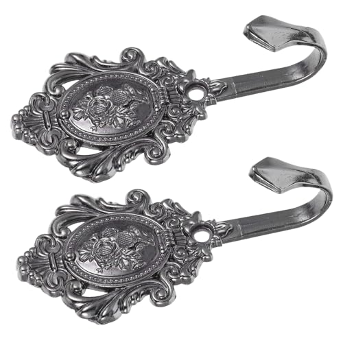 KOMBIUDA 2 Stück Metall relief Garderobenhaken Wandmontierter Mantelhaken mit Dekorativem Präge design Robuster Zinklegierung Platzsparender Aufbewahrungsorganizer für Flur Schlafzimmer von KOMBIUDA