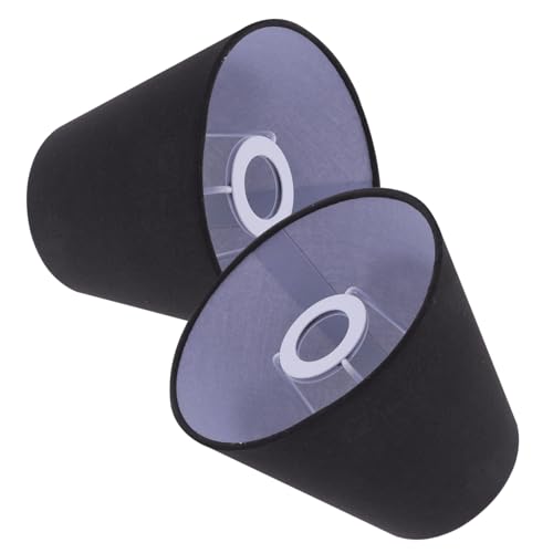 KOMBIUDA 2 Stück Schwarze Lampenschirme aus Langlebigem Material Stabile Lampenzubehör für Deckenleuchte Wandleuchte Tischlampe und Kronleuchter Wiederverwendbar und Vielseitig Einsetzbar von KOMBIUDA