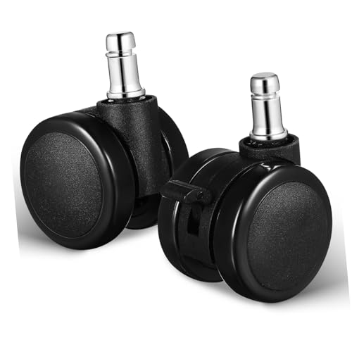 KOMBIUDA 2 Stück Schwarze Polyurethan Rollen Stuhlräder Ersatz Möbelräder Ersatzräder Für Gepäck Büromöbelrollen Kofferräder Polyurethan Pu von KOMBIUDA
