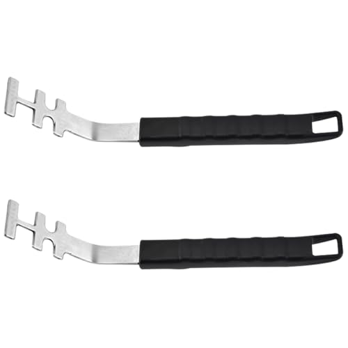 KOMBIUDA 2 Stück Teiliges Edelstahl Grillrostheber Multifunktionaler Grillzubehör für Sicheres Greifen Hitzebeständig und Geeignet für Backofen Gasgrill Camping und Outdoor Barbecue von KOMBIUDA